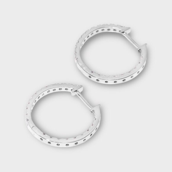 Diamond Round Earrings - Picture 6 of 7